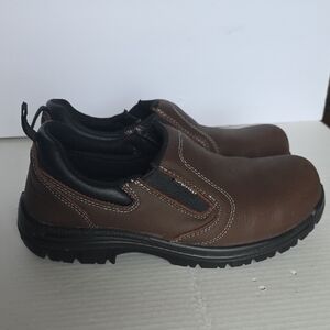 Avenger Brown and Black Men's Steel Toe Work Safety Shoes